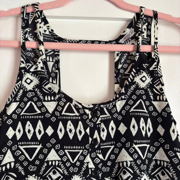 Ecote Black White Tribal Print Maxi Dress Women’s Small Sleeveless Boho Festival - Picture 5 of 6